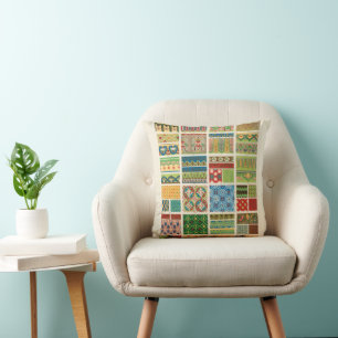 Coussin Patchwork coloré antique