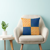 Coussin Patchwork de Décor Géométrique Jaune Bleu (Chaise)