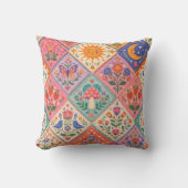 Coussin Patchwork de Folklore Céleste Champignon Soleil Lu (Recto)