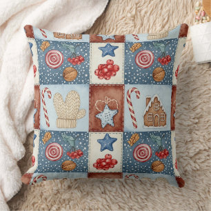 Coussin Patchwork de Noël Cozy Winter