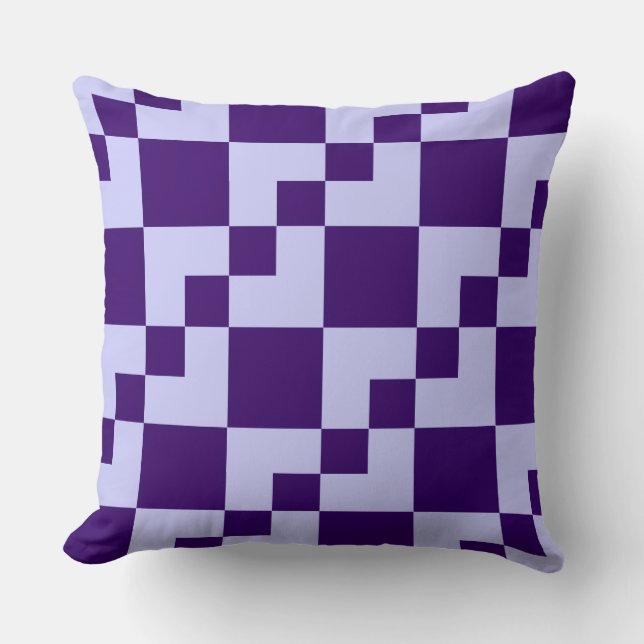 Coussin Patchwork Domino - Poudre bleu et violet profond (Recto)