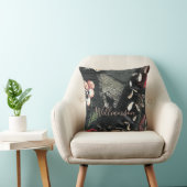 Coussin Patchwork Floral Personnalisé Broderie Aspect Gris (Chaise)