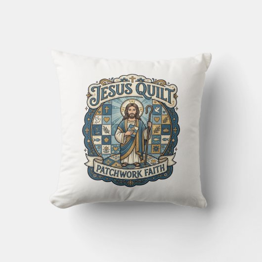 Coussin Patchwork Jésus Foi Patchwork Jésus  (Recto)