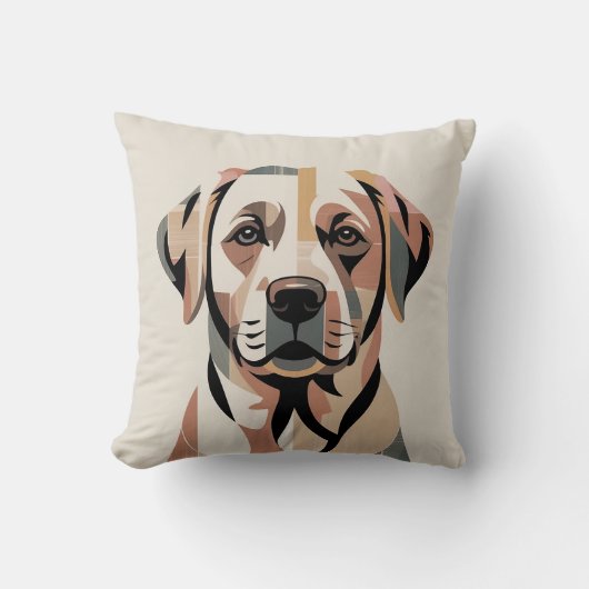 Coussin Patchwork Labrador Confortable Chaud Neutre (Recto)