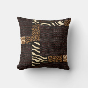 Coussin Patchwork Motif animal africain - Bold & Cultural