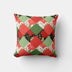 Coussin Patchwork patchwork patchwork de Noël en toute tra