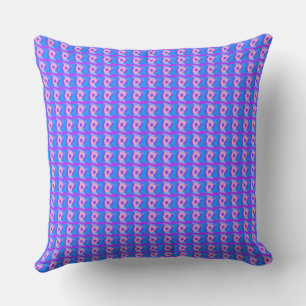 Coussin Patchwork psychédélique rose bleu pourpre 3