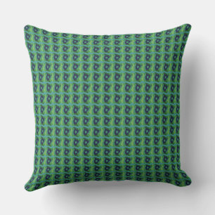 Coussin Patchwork psychédélique Turquoise Green Navy 3