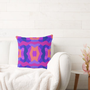 Coussin Patchwork psychédélique violet rose orange