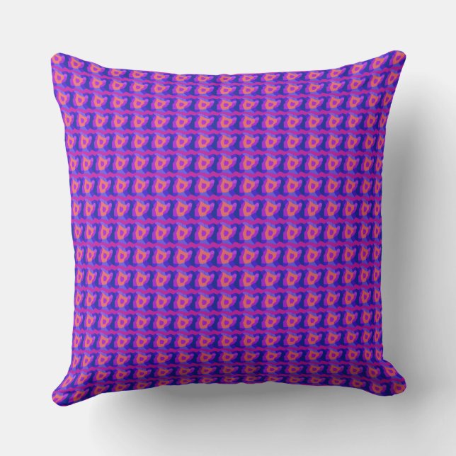 Coussin Patchwork psychédélique violet rose orange 3 (Verso)
