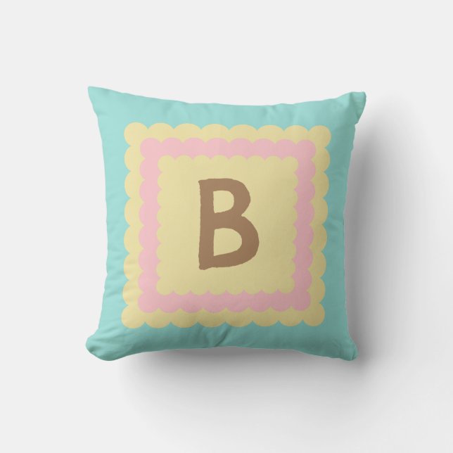 Coussin Pâte à pétoncle Alphabet Monogramme Pâte à motif à (Recto)