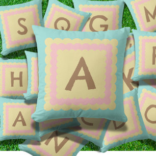 Coussin Pâte à pétoncle Alphabet Monogramme Pâte à motif à