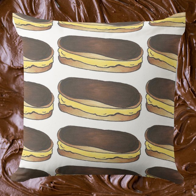 Coussin Pâte au dessert à tarte à la crème de Boston Eclai (Boston Cream Eclair Pillow)