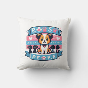 Coussin Pâtes avant les gens mignons Amoureux des chiens D