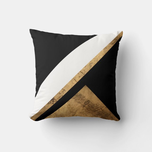 Coussin Patina Or Cuivre Géométrique Chic (Recto)