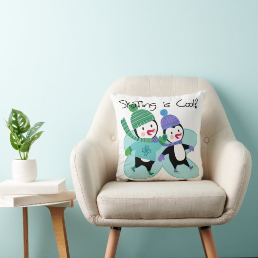 Coussin Patinage de pingouins est Cool (Chaise)
