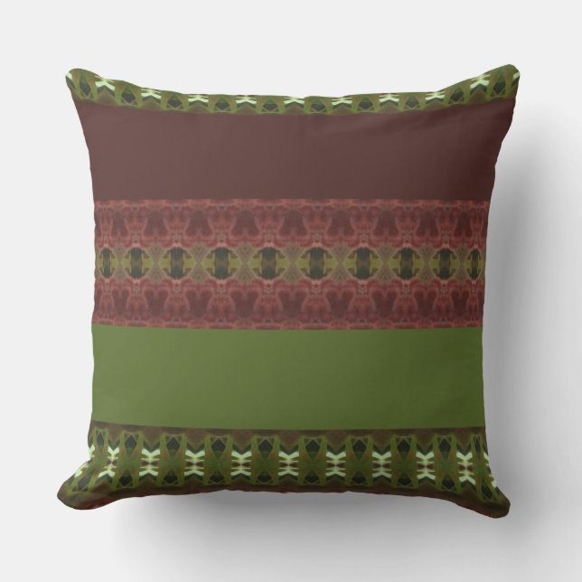 Coussin Patio De Concepteur Brown Et Vert (Recto)