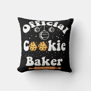 Coussin Pâtissier officiel amateur de cookies Noël