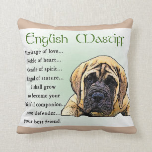 Coussin Patrimoine de l'amour Mastiff anglais