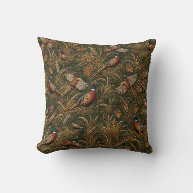 Coussin Patrimoine du faisan d'automne (Recto)