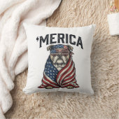 Coussin Patriotic Bulldog 'Merica Vintage Vector Shirt Des (Couverture)
