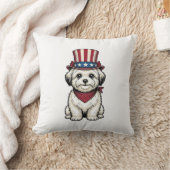 Coussin Patriotic Dog Vintage Engraving Vector Design_1 (Couverture)