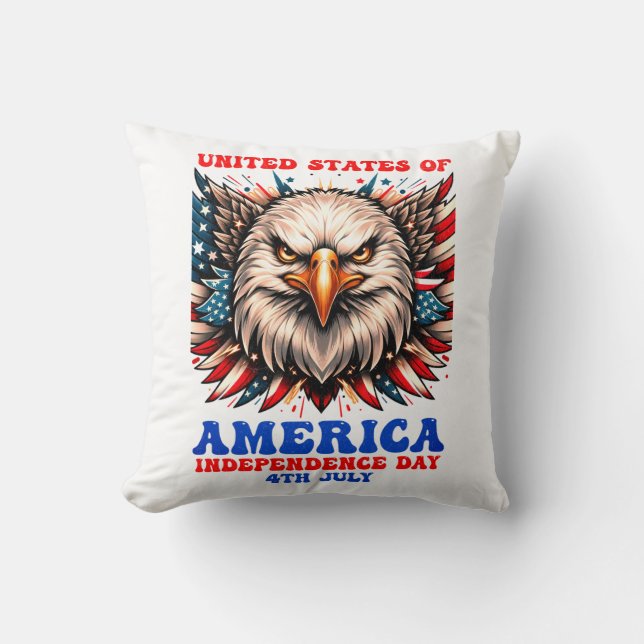 Coussin Patriotic Eagle Americana Throw Pillow (Recto)