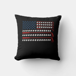 Coussin Patriotic Golf USA Drapeau Golf Clubs