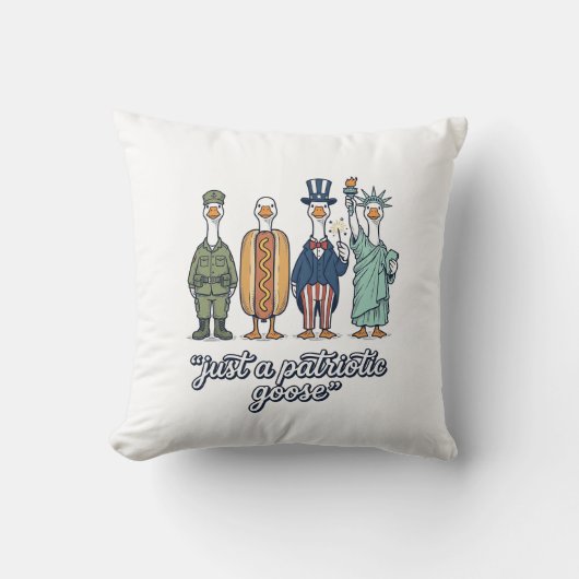 Coussin Patriotic Goose Lineup Vintage Vector Shirt_1 (Recto)