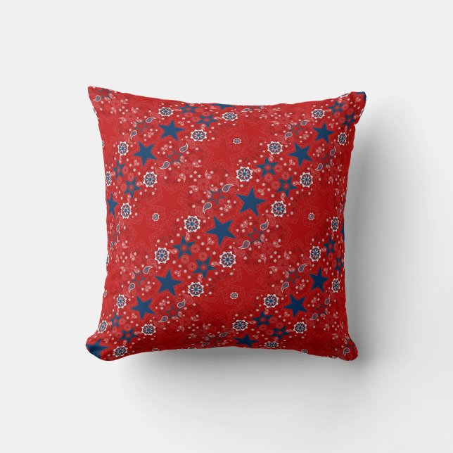 Coussin Patriotique Bandana Americana (Recto)
