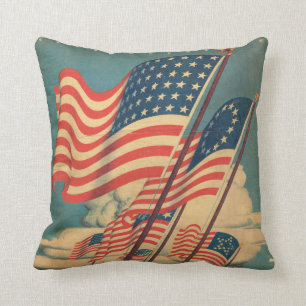 Coussin patriotique vintage de drapeau