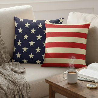 Coussin Patriotisme polyvalent : Étoiles et rayures révers
