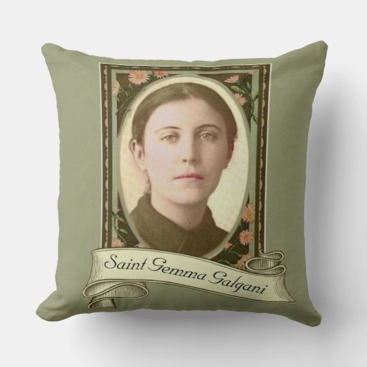 Coussin Patron de St Gemma Galgani des pharmaciens (Recto)