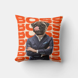 Coussin Patron dirigé par la tête de chien debout avec la 