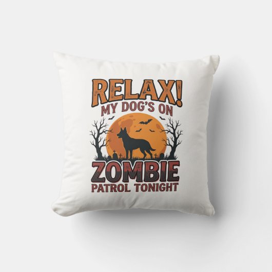 Coussin Patrouille de chien zombie conception de chemise H (Recto)