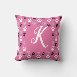 Coussin Patrouilles de chien rose monogramme