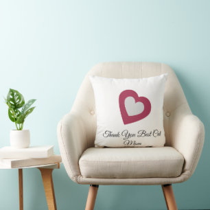 Coussin Patte de chat à double cœur avec citation, recto e