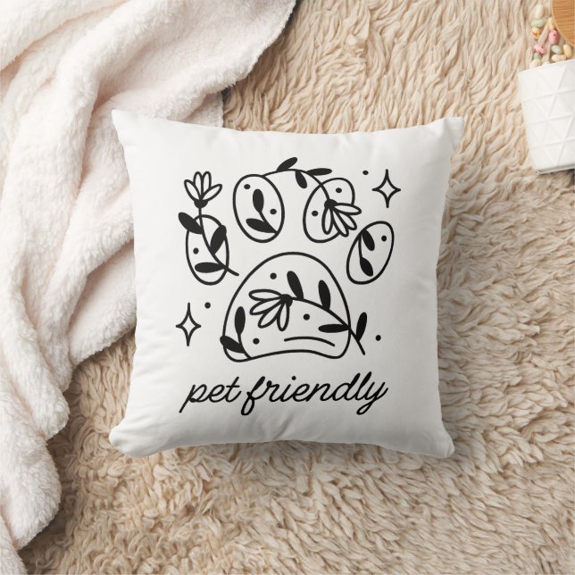 Coussin Patte de chien florale ami des animaux (Couverture)