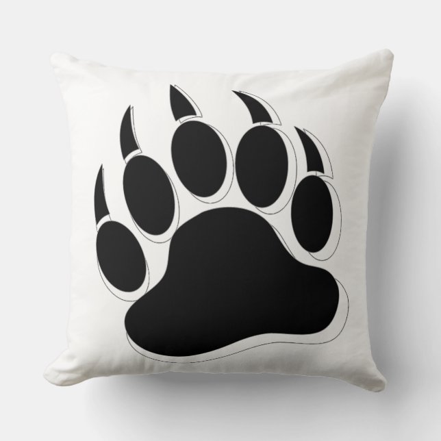 Coussin Patte d'ours noir et blanc (Recto)