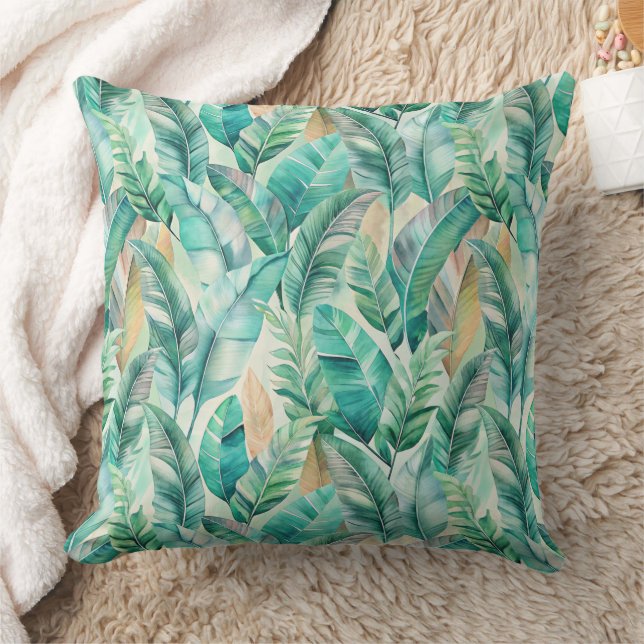 Coussin Pattern Boho Banana Leaves (Couverture)