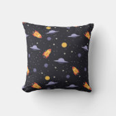 Coussin Pattern space lavender orange black (Recto)