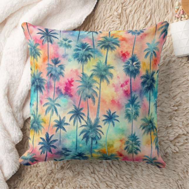 Coussin Pattern Tie Dye Palms  (Couverture)