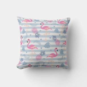 Coussin Patters de Whimsical Flamingo et Pineapple