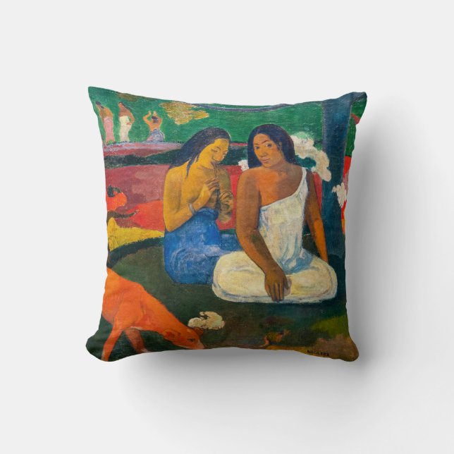 Coussin Paul Gauguin - Arearea / Le Chien Rouge (Recto)
