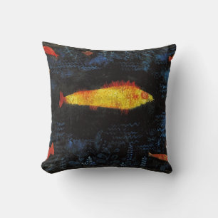 Coussin Paul Klee Le poisson d'or Aquarelle Vintage Art