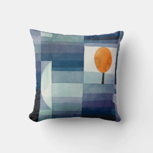 Coussin Paul Klee Messager de l'automne Bleu Moderne Abstr
