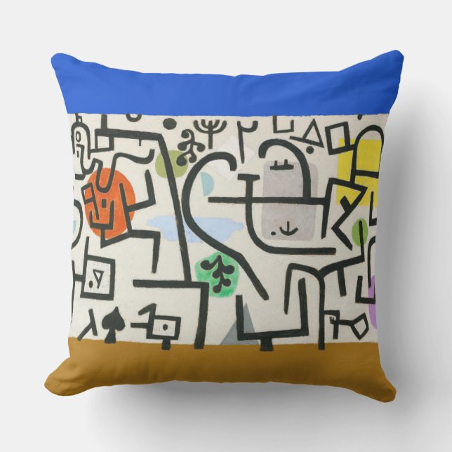 Coussin Paul Klee Rich Harbor Expressionnisme abstrait (Recto)