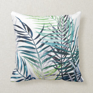 Coussin Paumes crépusculaires - feuille tropical