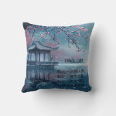 Coussin Pavillon en fleurs de prune Lac (Verso)