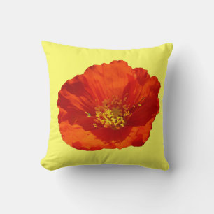 Coussin Pavot rouge de l'Alaska Fleur colorée